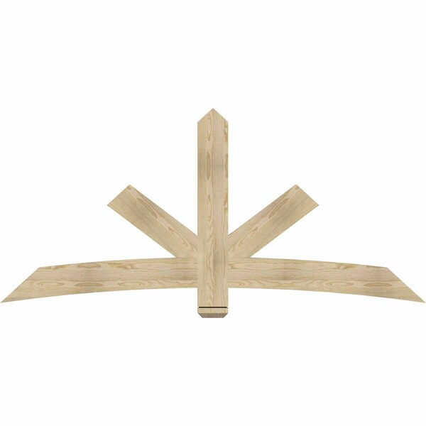 Ekena Millwork Alberta Rough Sawn Timber Gable Bracket, Douglas Fir, 84"W x 38"H x 2"D x 6"F, 11/12 Pitch GBW084X38X0206ALB00RDF - main